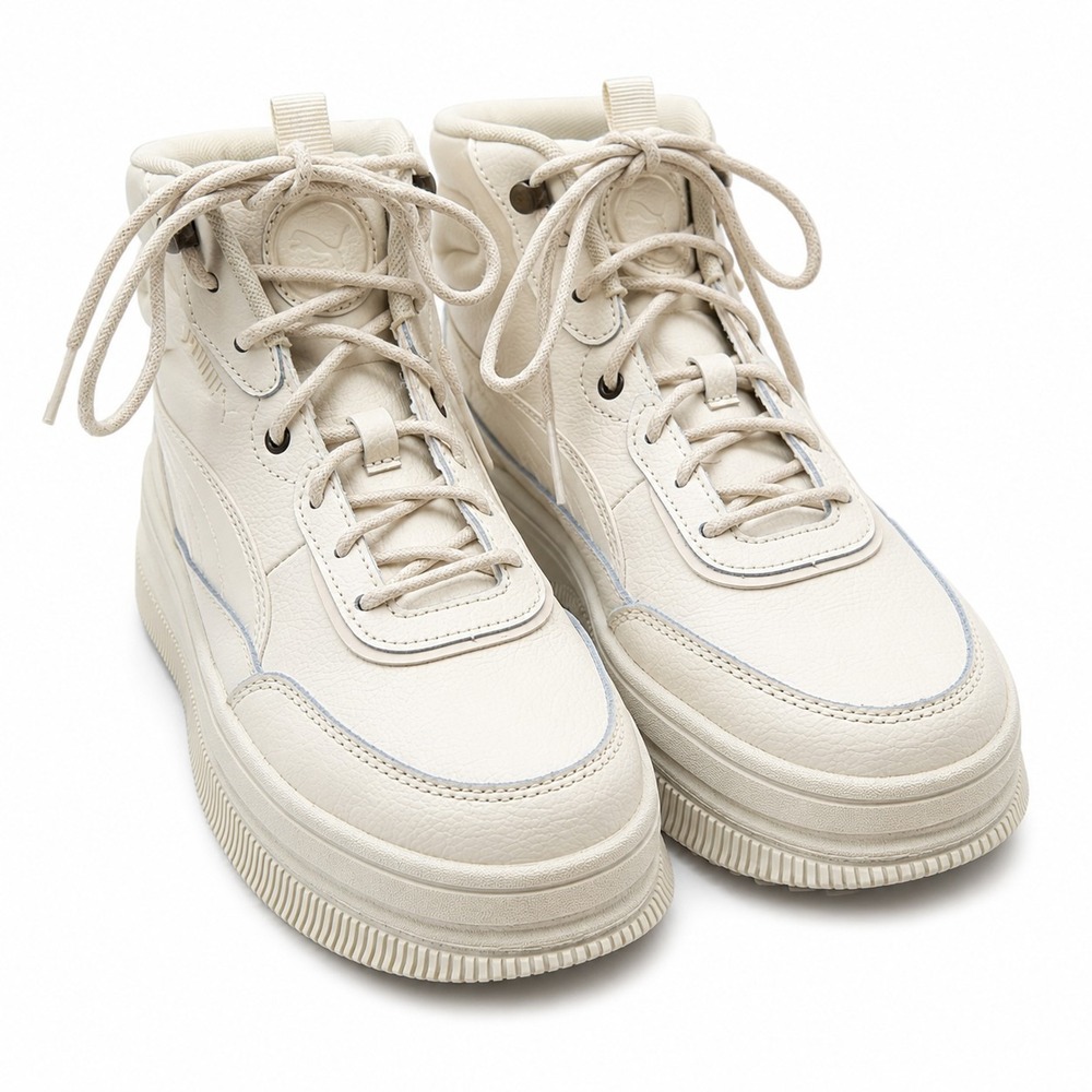 PUMA Mayra Sneaker Boots Womens Sz 6.5 Frosted Ivory Hi-Top Chunky FlatForm Sole